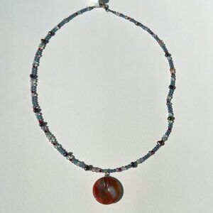 Vintage boho crystal necklace